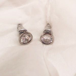 Sterling Silver Cubic Zirconia Stud Earrings